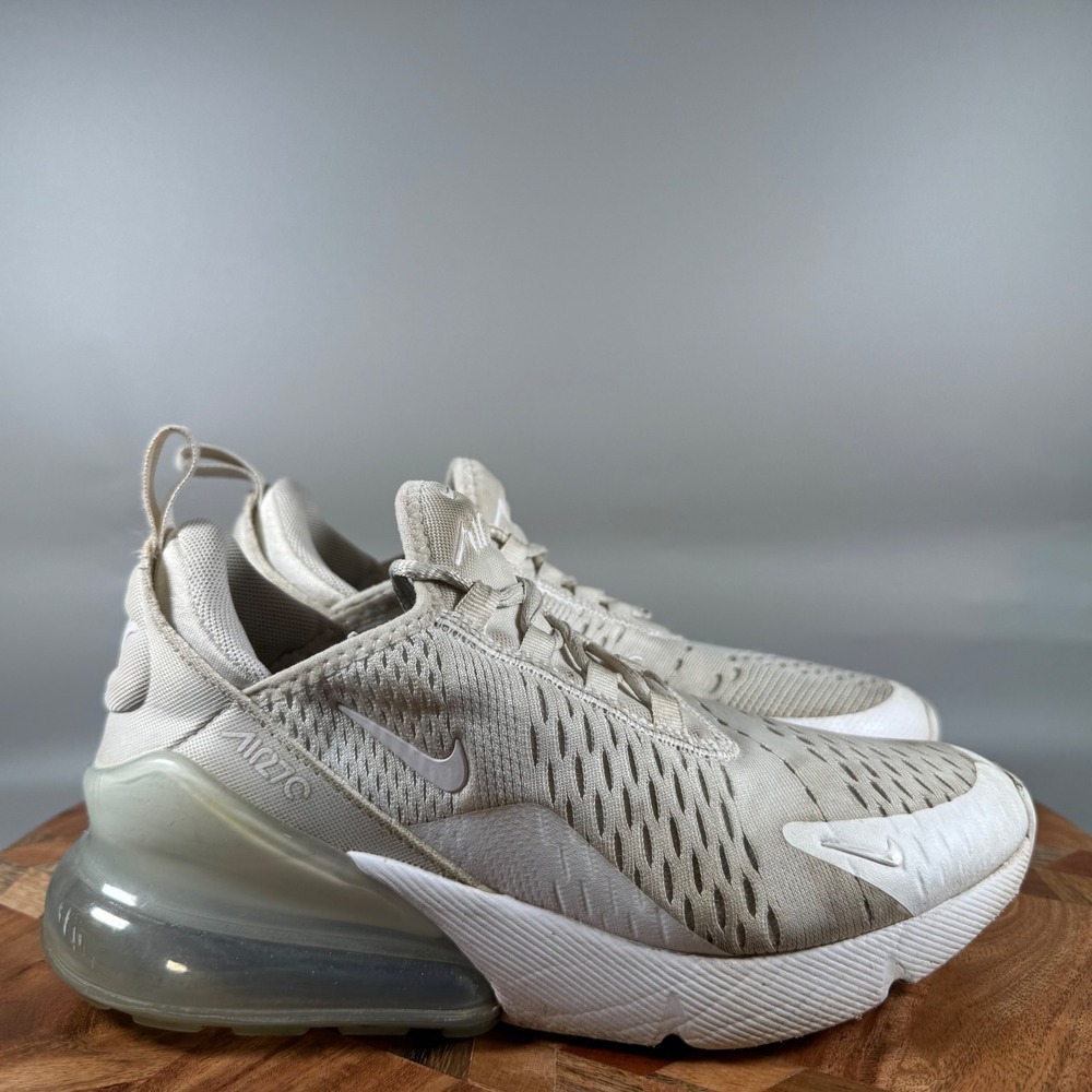 Nike Air Max 270 Kids Youth 3.5Y White Sail Light Bone Sneakers 943345-103